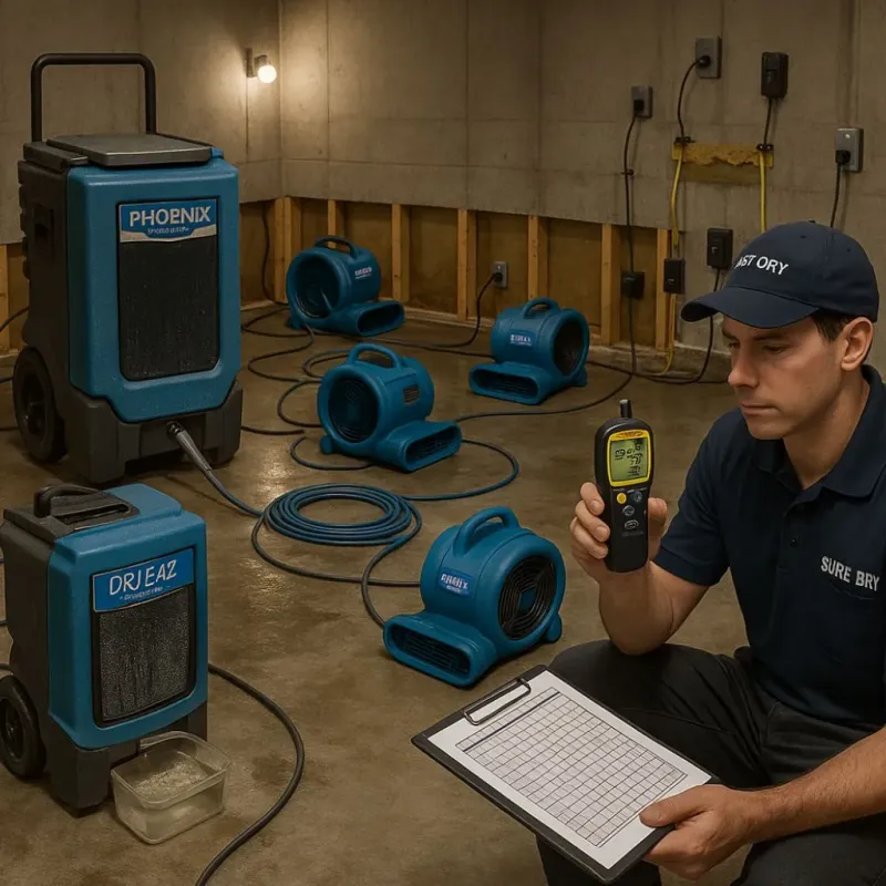 Structural Drying and Dehumidification process in Madison County, TX